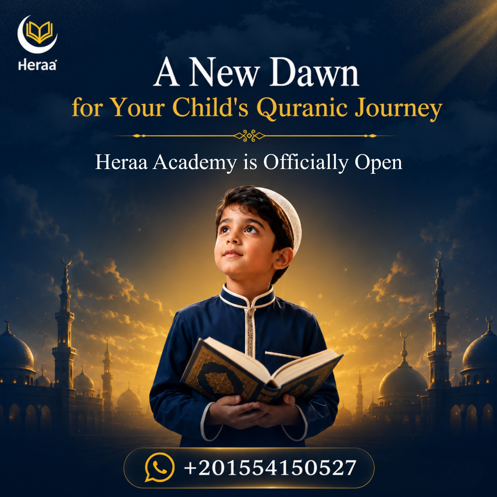 A young student beginning his Quranic journey at Heraa Academy